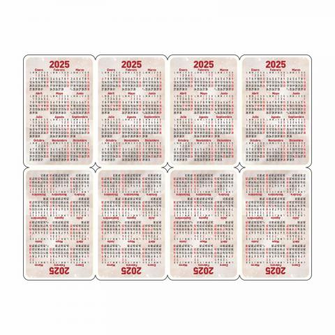CALENDARIO DE BOLSILLO MODELO TARJETA